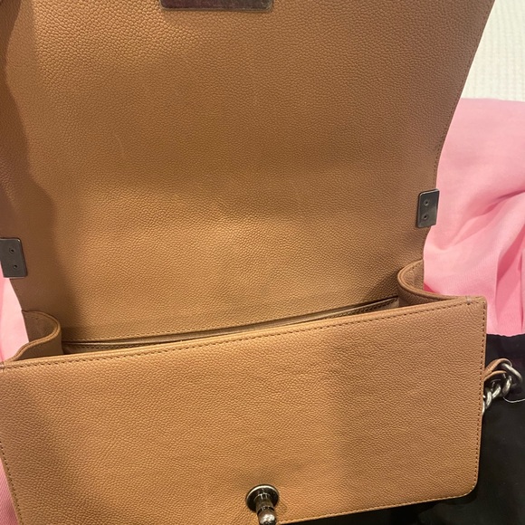 Chanel caviar leather Boy Bag in Camel color - Picture 11 of 16